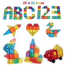 Carica l&#39;immagine nel visualizzatore di Gallery, Condis Magnetic Building Tiles for Kids 101 pcs, Magnetic Blocks Set Construction STEM Magnets Toys for Children Boys and Girls Age 3 4 5 6 7 Year Old - Condistoys
