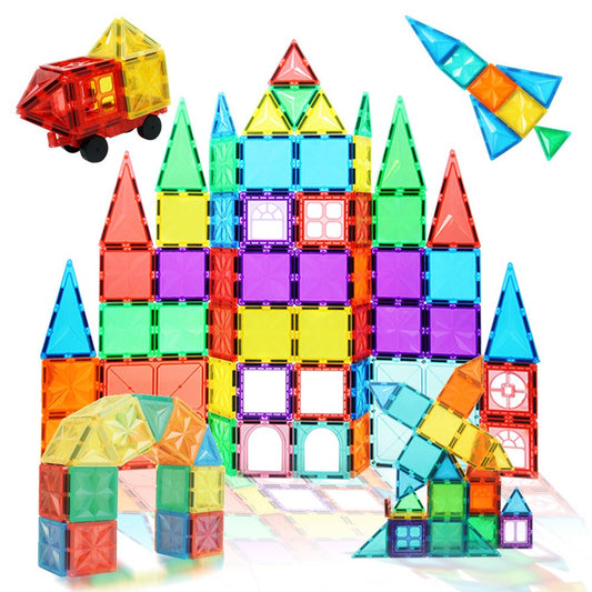 120pz Piastrelle Magnetiche Magnetiche 3D Blocchi Costruzione Set 120pz Piastrelle Magnetiche Magnetiche 3D Blocchi Costruzione Set