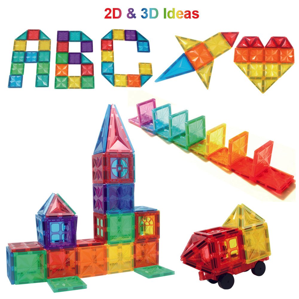 Costruzioni Magnetiche 42 Pezzi Per Bambini 3-8 Anni - Set Con Gru E Dinosauri, Gioco Educativo