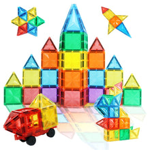 Carica l&#39;immagine nel visualizzatore di Gallery, Condis Magnetic Building Tiles for Kids 60 pcs, Magnetic Blocks Set Construction STEM Magnets Toys for Children Boys and Girls Age 3 4 5 6 7 Year Old - Condistoys
